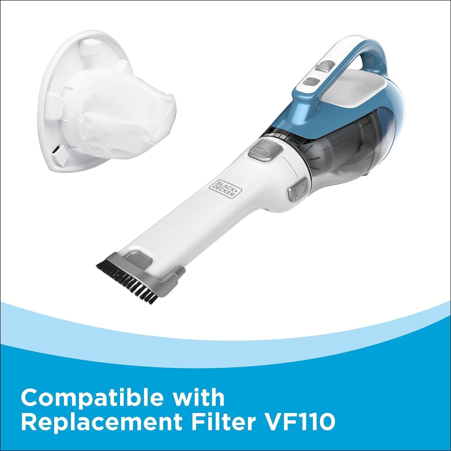 Dustbuster Advancedclean Handheld Vacuum Cordless, Compact Home and Car Vacuum with Crevice Tool ,Rotating Nozzle and Charging Station, Large Dust Bowl (CHV1410L)