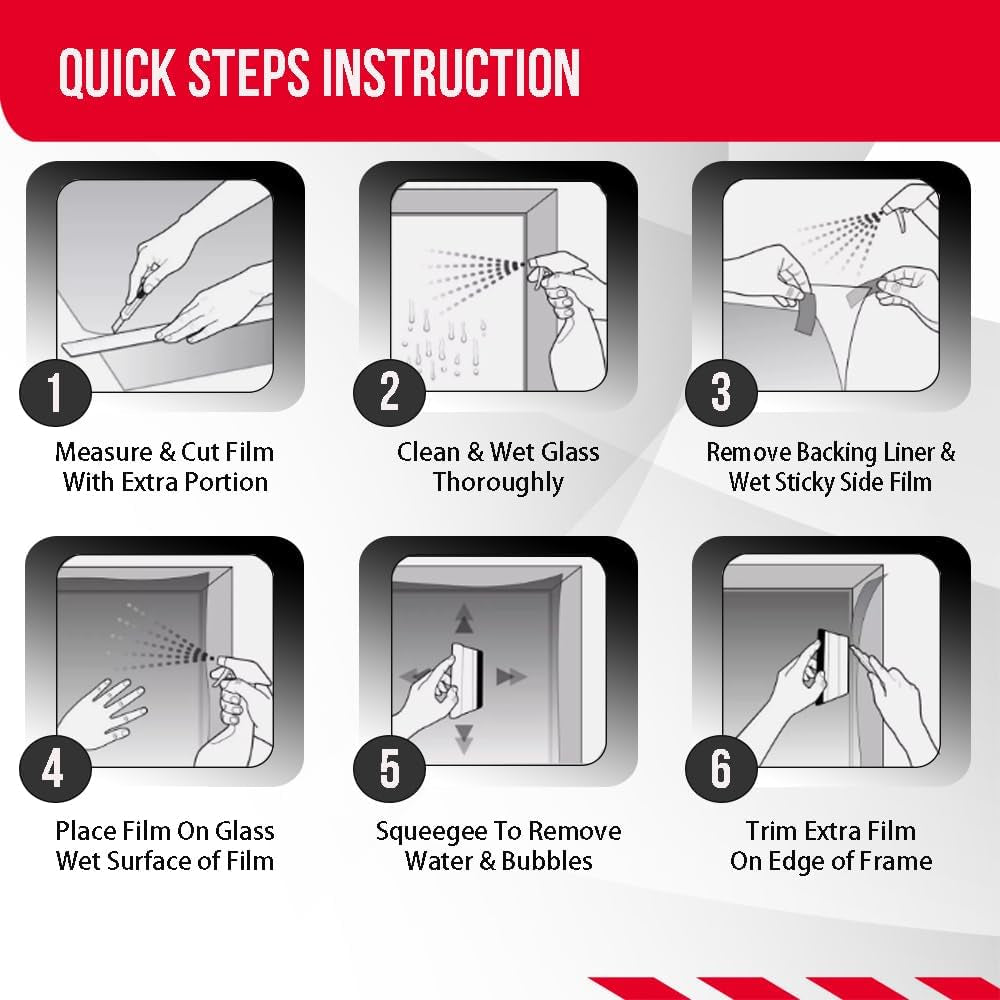 United Window Tint 20" in 100'Ft Nano Carbon Film 2Ply Charcoal 35% VLT - Clear PET Privacy Window Tint for Car, Home, Blocks UV/IR Rays, Reduce Heat & Glare- Adhesive Film - Lifetime Color Stability