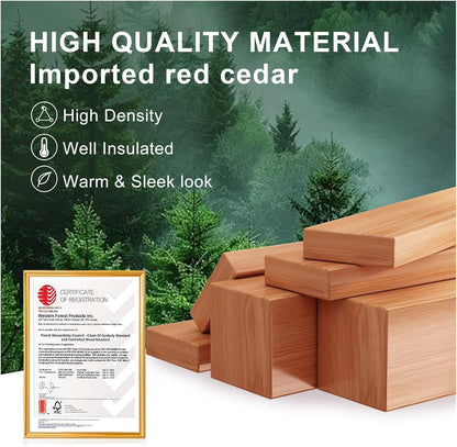 Outdoor Steam Sauna for 8 Person, Panoramic View, 6.2Ft X 7.9Ft Canadian Red Cedar Barrel Sauna with Asphalt Shingles Roof, Wood-Fired Stove, Triple Waterproof System, Chimney Kit, Rain Tarp