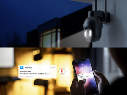 2K Security Camera Wireless Outdoor, Solar Outdoor Camera with 360° View, Smart Siren, Spotlights, 3MP Color Night Vision, AI Human Detection, 2-Way Talk