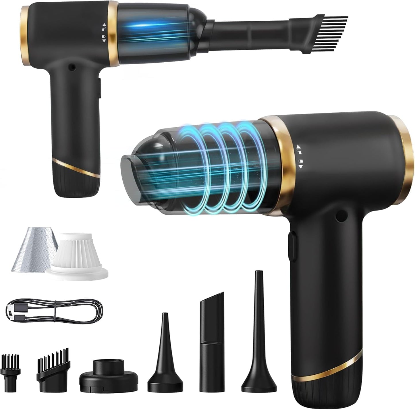 Handheld Vacuum Cleaner 15000PA Strong Suction Portable Car Vacuum Cordless for Home, Car, Pet Hair. Black.