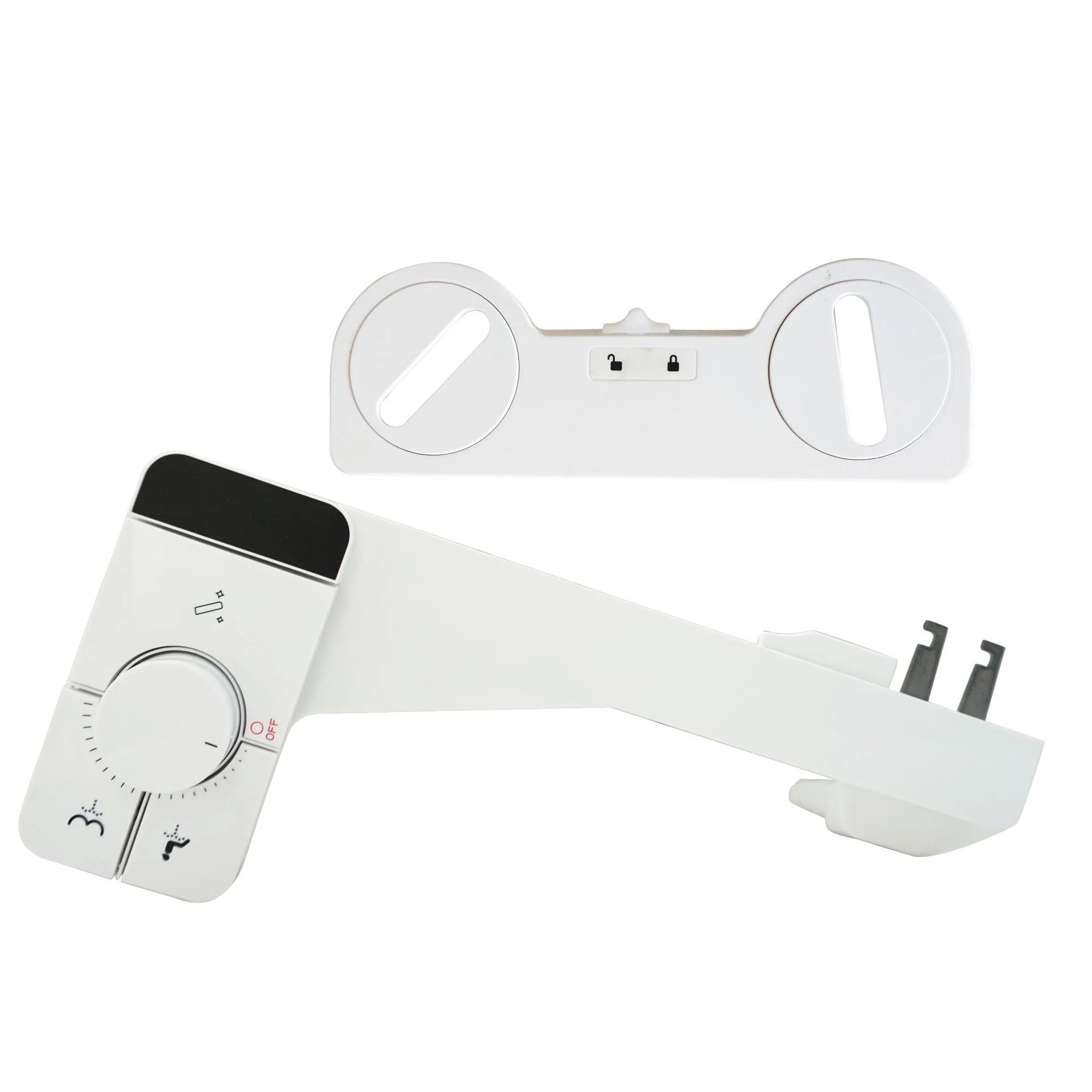 Bidet Attachment for Toilet, Self Cleaning Dual Nozzles, Adjustable Water Pressure, Frontal & Rear Wash, Non-Electric Fresh Water Bidet Toilet Seat Attachment B017