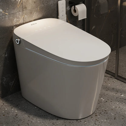 Smart Toilet Built-In Foam Shield Splash Proof & Tank, Auto Open/Close Lid,Ada Chair Height,Foot Sensor Flush