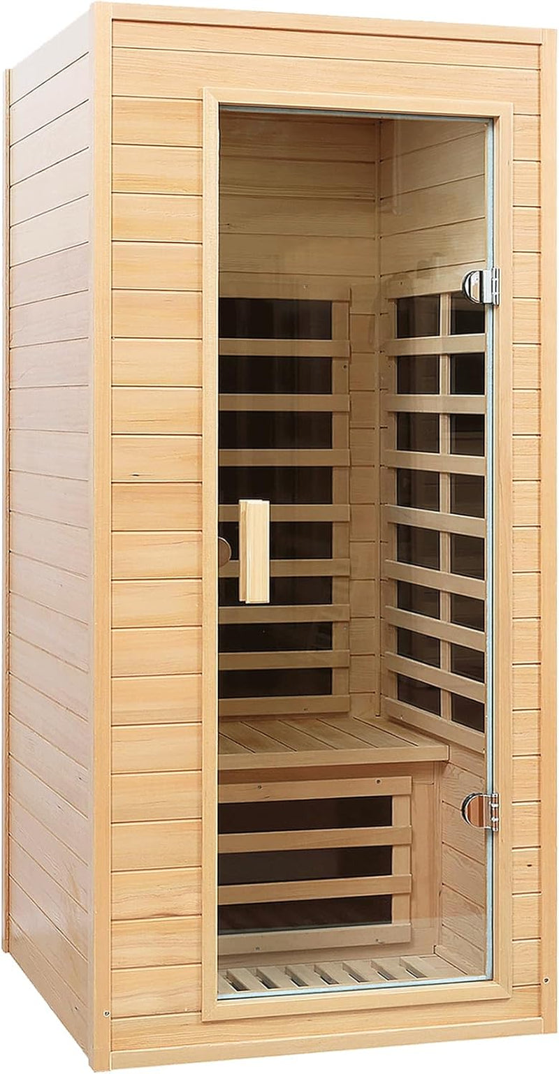 Outdoor Sauna 3 Person Infrared Sauna, Infrared Saunas for Home, 1950W Low EMF Far Infrared Sauna Old Fir Wooden Sauna with Beauty Red Light, Foldable Seat, Bluetooth, Chromotherapy Lamp, 20Amps