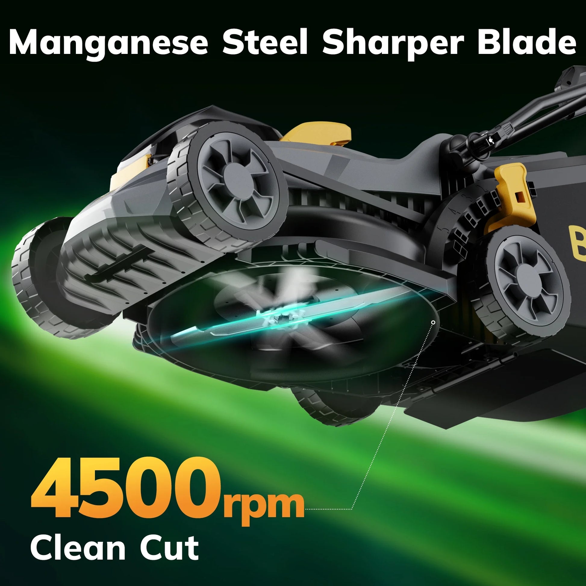 20V 13'' Cordless Lawn Mower - Versatile Grass Cutter with 4.0Ah Battery, 5 Height Settings & Durable Blades for Effortless Lawn Care