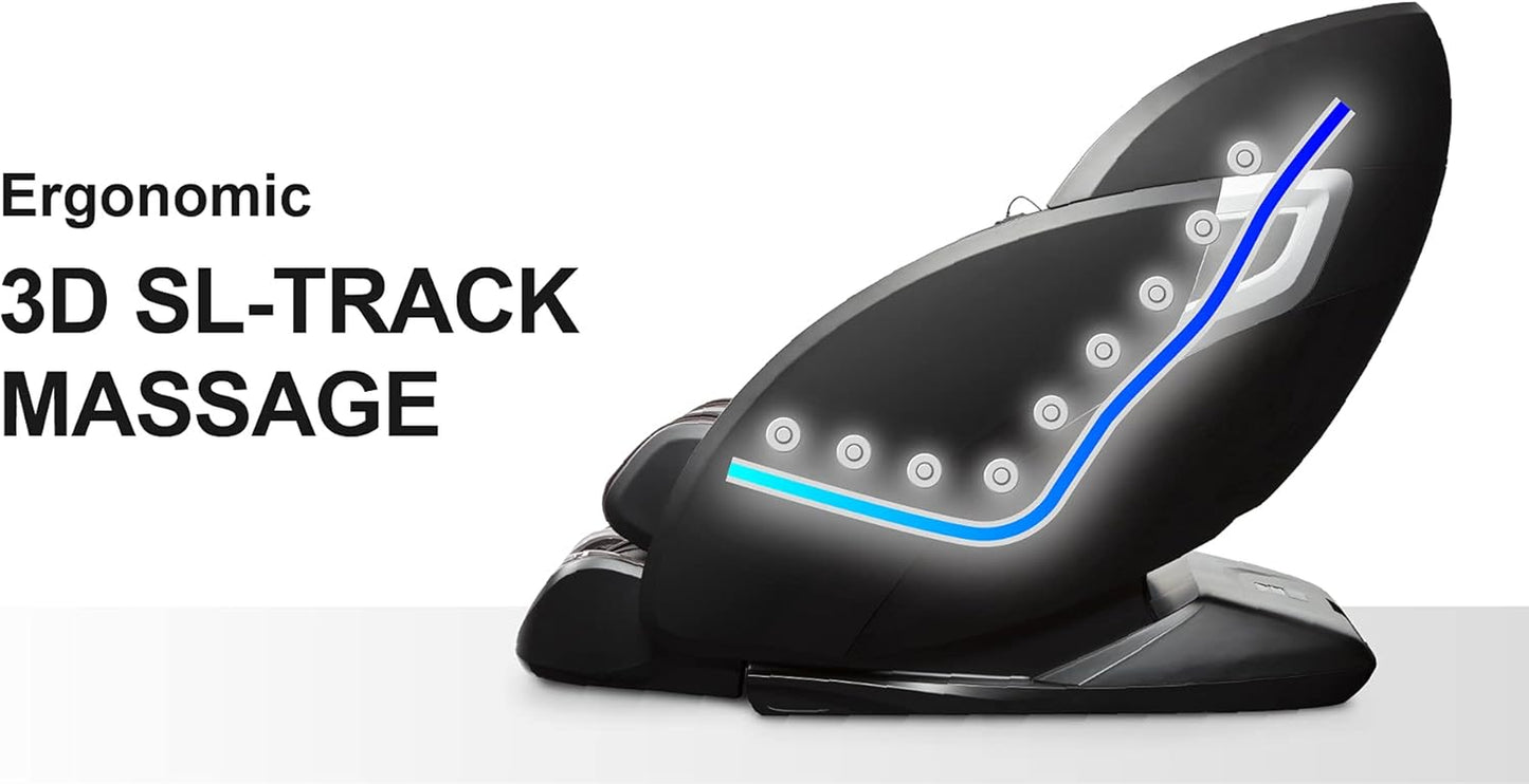 Os-Pro 3D Tecno L Black | Full Body Massage Chair | 3D Sl-Track Full Body Massage Chair | Zero Gravity | Lumbar Heating |Auto Body Scan | Bluetooth Speaker