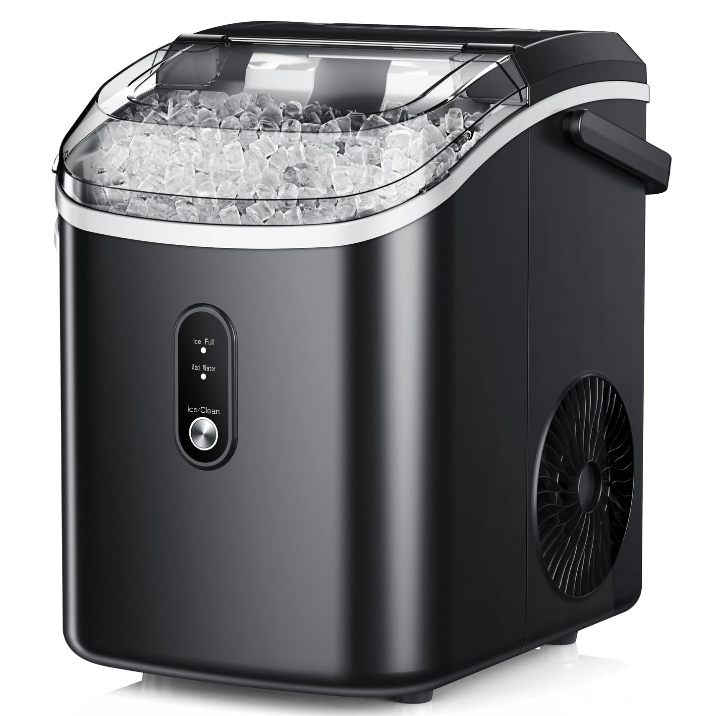 35Lbs/24H Nugget Ice Maker Countertop,Portable Ice Maker Machine with Auto-Cleaning, Black