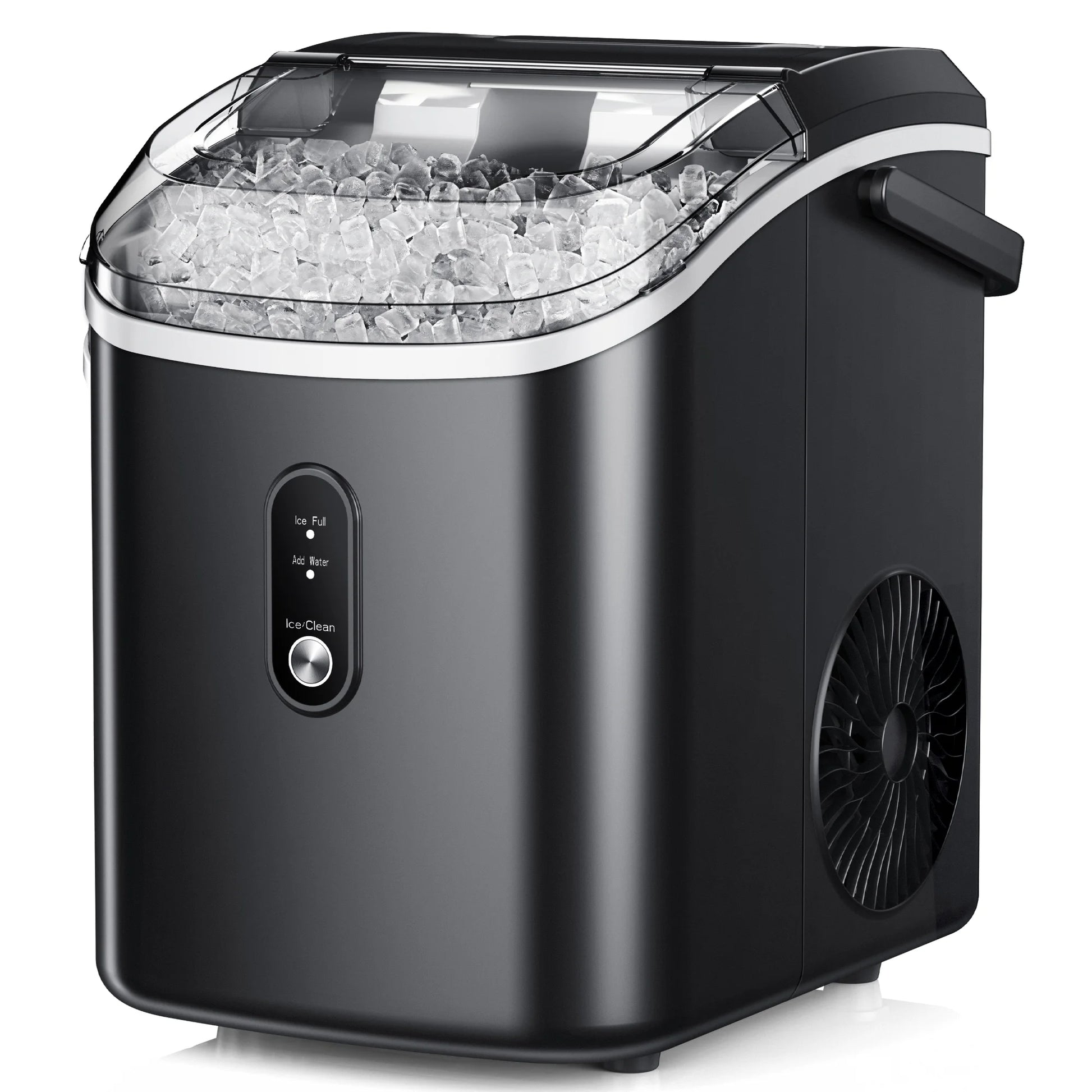 35Lbs/24H Nugget Ice Maker Countertop,Portable Ice Maker Machine with Auto-Cleaning, Black