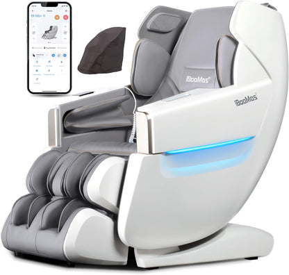 R8606 Massage Chair Full Body with APP Control,Sl Track Zero Gravity Massage Chairs with Leg Auto Extension,12 Modes,Heating,Shiatsu,Sleep Mode,Foot Roller,Ai Voice,Pet-Scratch Resistant Shell