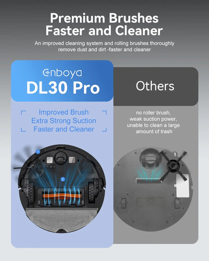 DL30 Pro Robo Vac and Mop Combo, Lidar Navigation with Mapping, Hard Floor Cleaning, 9000Pa Suction