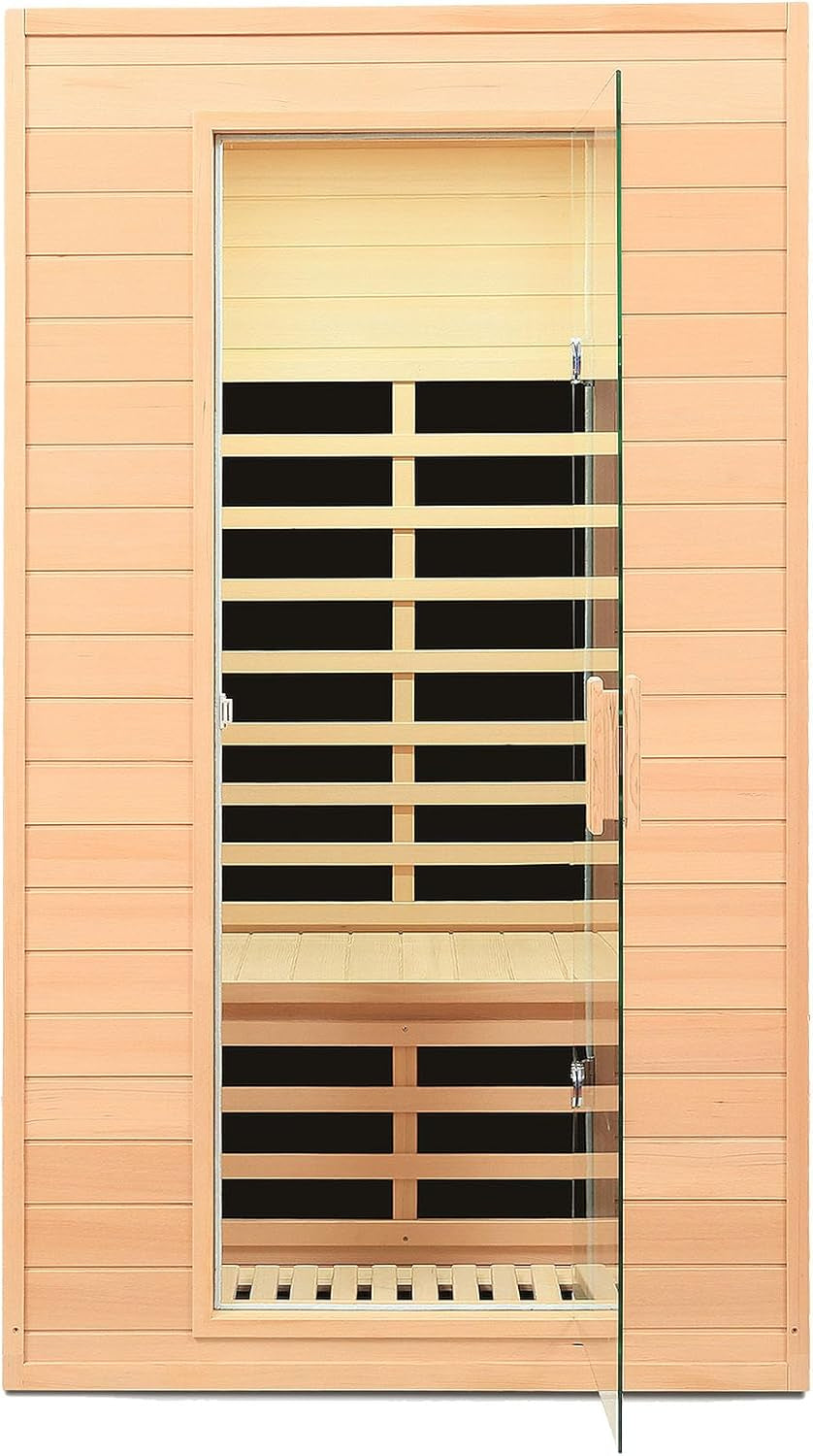 Outdoor Sauna 3 Person Infrared Sauna, Infrared Saunas for Home, 1950W Low EMF Far Infrared Sauna Old Fir Wooden Sauna with Beauty Red Light, Foldable Seat, Bluetooth, Chromotherapy Lamp, 20Amps