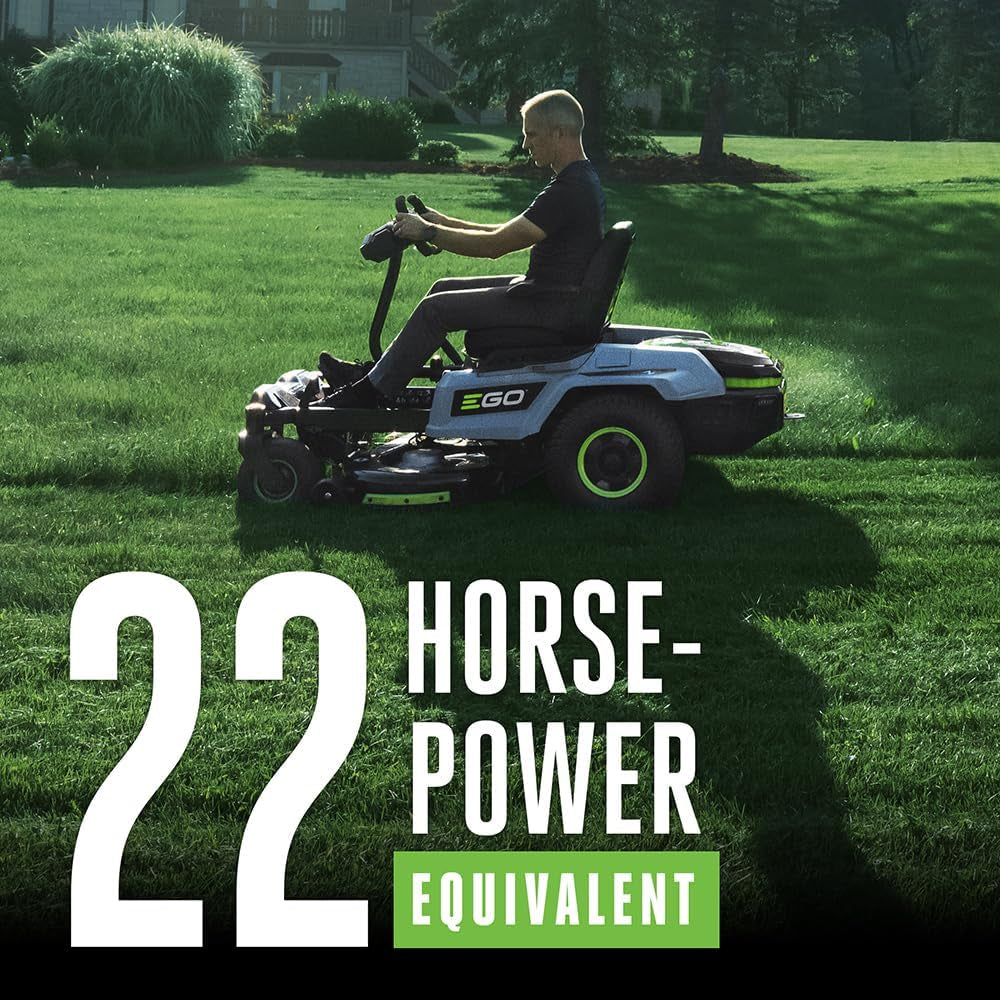 Electric Riding Lawn Mower, 42" Deck with Zero Turn Radius, Includes (4) 56V 12.0Ah Batteries and Charger - ZT4205S