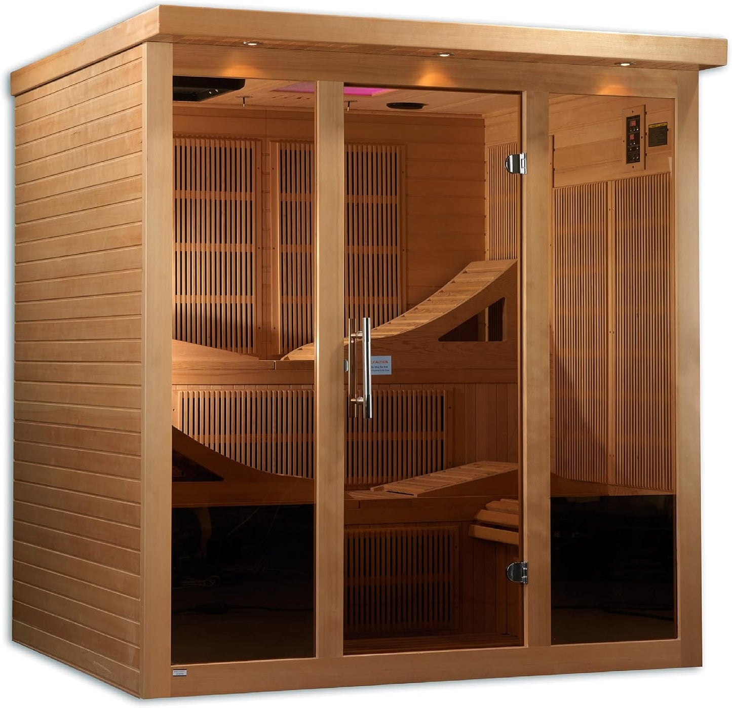 Experience Ultimate Relaxation with the  Monaco 6-Person Infrared Sauna – Near Zero EMF & Elegant Canadian Hemlock Design
