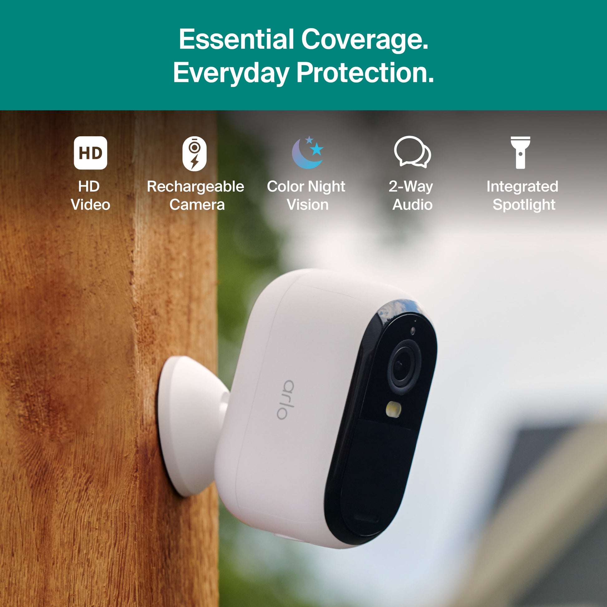 Essential Security Camera 1080P HD (3Rd Gen, 2025 Release) - Wireless Outdoor Camera, Battery Powered, 1-Cam