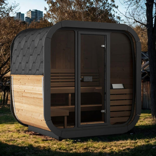 Model CL5G, Cube-Series Outdoor Home Sauna Kit, up to 4 Persons (Sauna Heater & Sauna Stones Included)