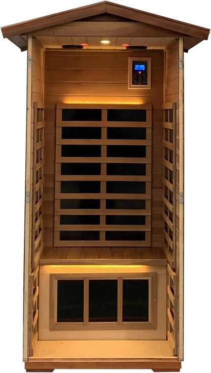 Red Single Outdoor Sauna Outdoor Indoor Wooden Sauna Room