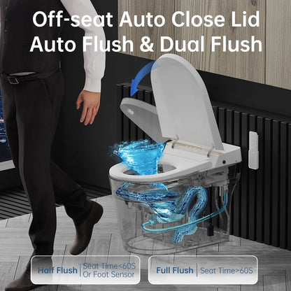 Smart Bidet Toilet, Auto Open/Close Lid, One-Piece Toilet Bidet Thankless, LED Display Elongated Toilet G20