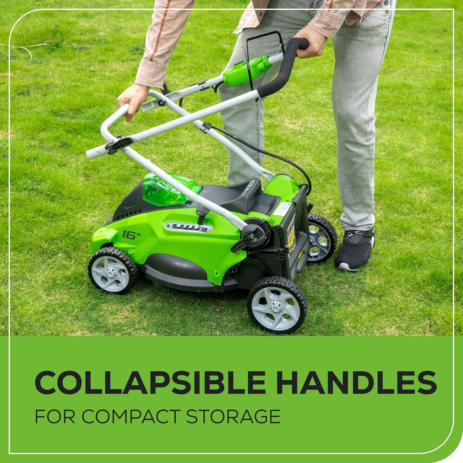 40V 16" Cordless Lawn Mower, Ultra-Light Push Mower with 4.0Ah Battery & Charger(75+ Tool Compatibility, 45Min Runtime)