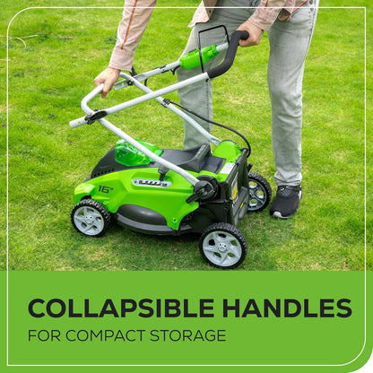 40V 16" Cordless Lawn Mower, Ultra-Light Push Mower with 4.0Ah Battery & Charger(75+ Tool Compatibility, 45Min Runtime)