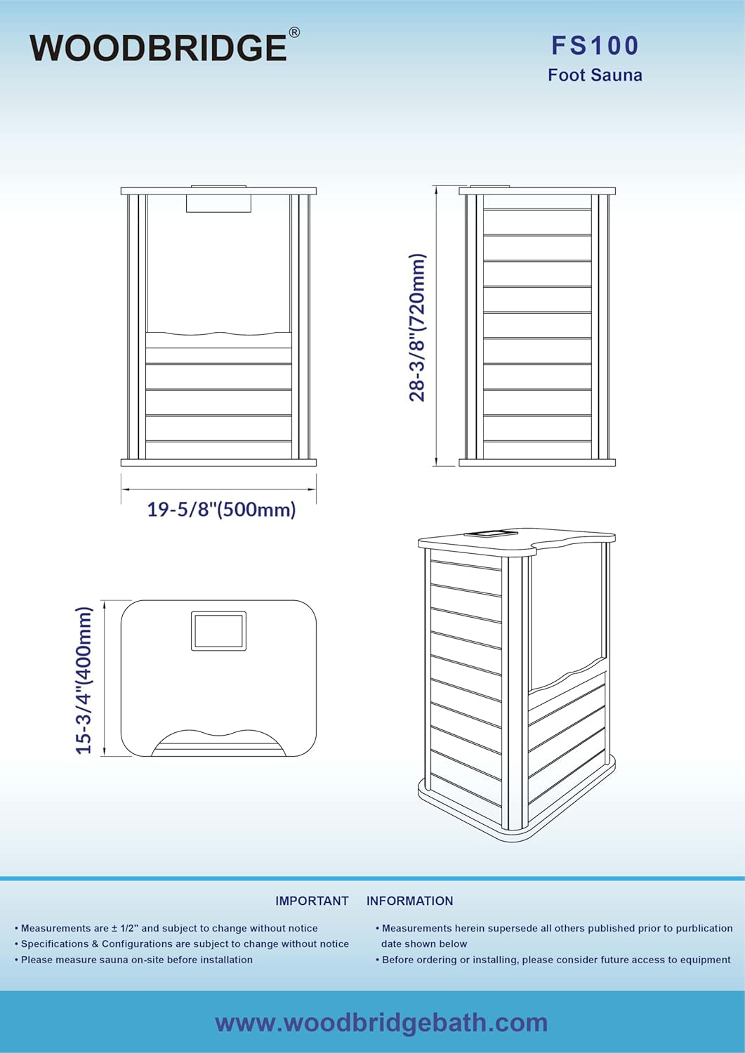 FS100 Portable FAR Infra-Red Heating Foot Spa Sauna Bucket with Removable Leg Sleeve,No Water Pouring, 77–149°F Temp Range
