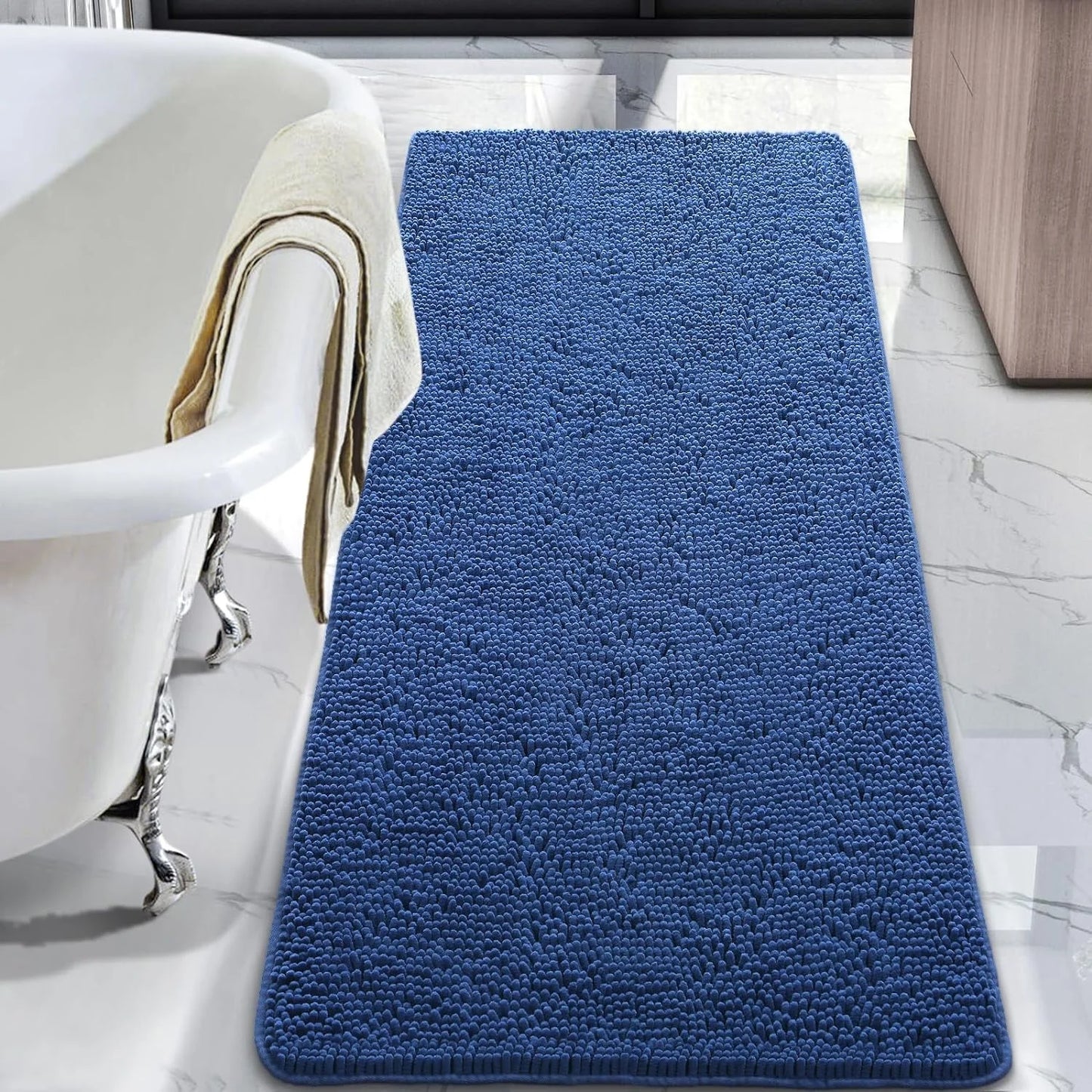 Luxury Soft Bathroom Non-Slip Rug Shaggy Bath Mat,24"X36",Gray