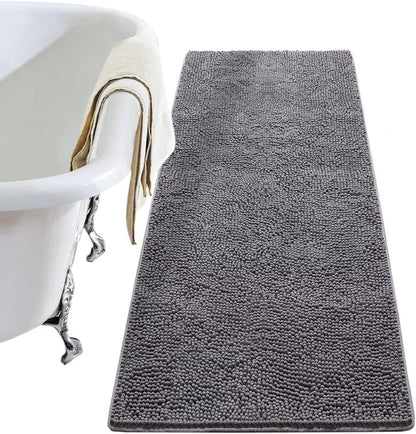 Luxury Soft Bathroom Non-Slip Rug Shaggy Bath Mat,24"X36",Gray
