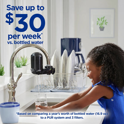 Faucet Mount Water Filtration System, FM2000B, Black