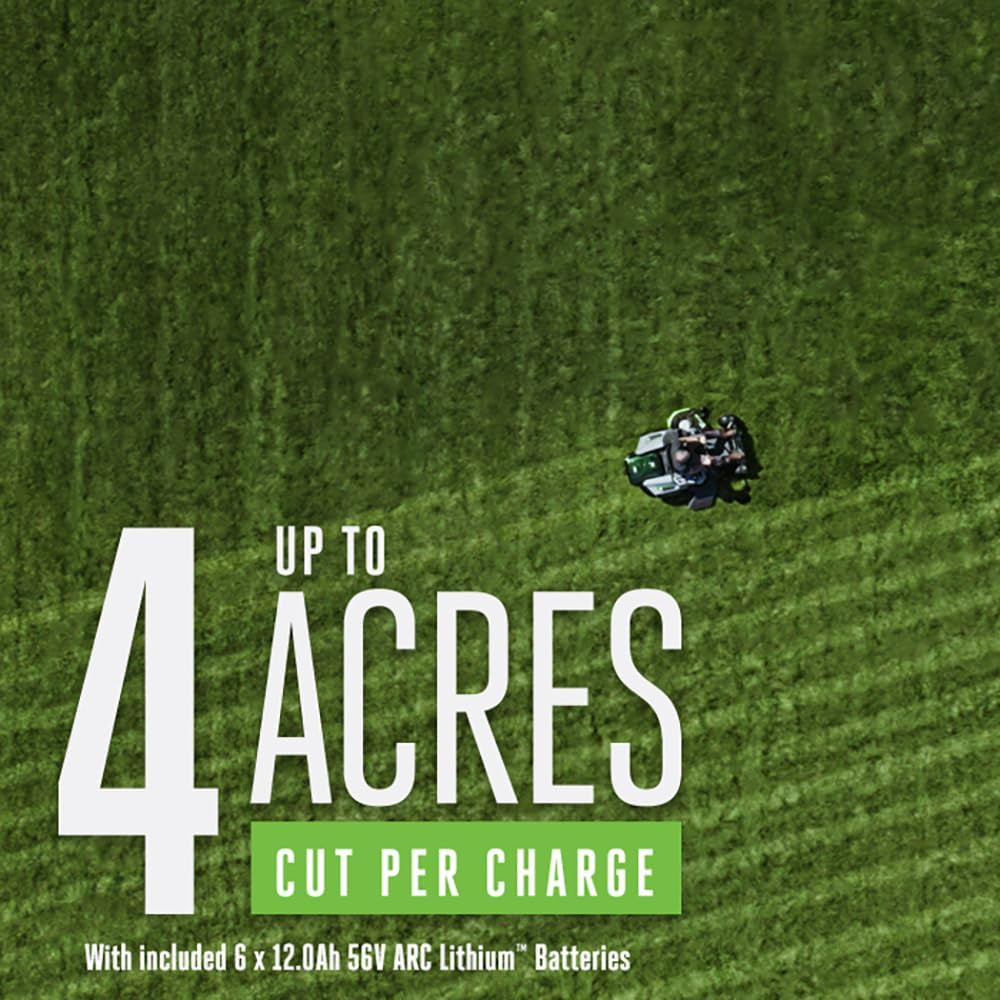 Electric Riding Lawn Mower, 52" Deck with Zero Turn Radius, Includes (6) 56V 12.0Ah Batteries and Charger - ZT5207L