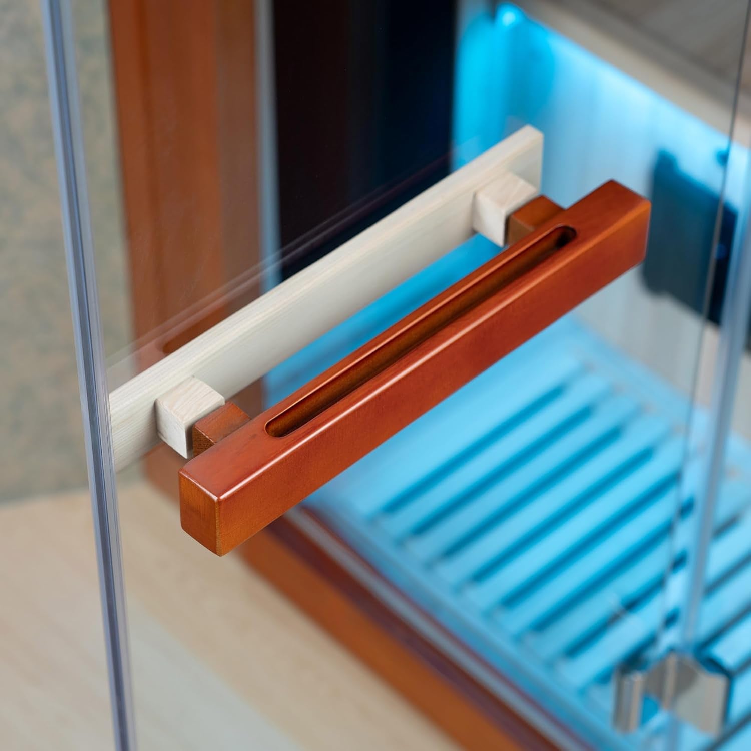 Infrared Home Sauna Room 2 Person Hemlock Wooden Indoor Sauna with 7 Carbon Heaters, Red Light Therapy, Bluetooth Speaker, Intelligent Control Panel, Tempered Glass & Top Vent