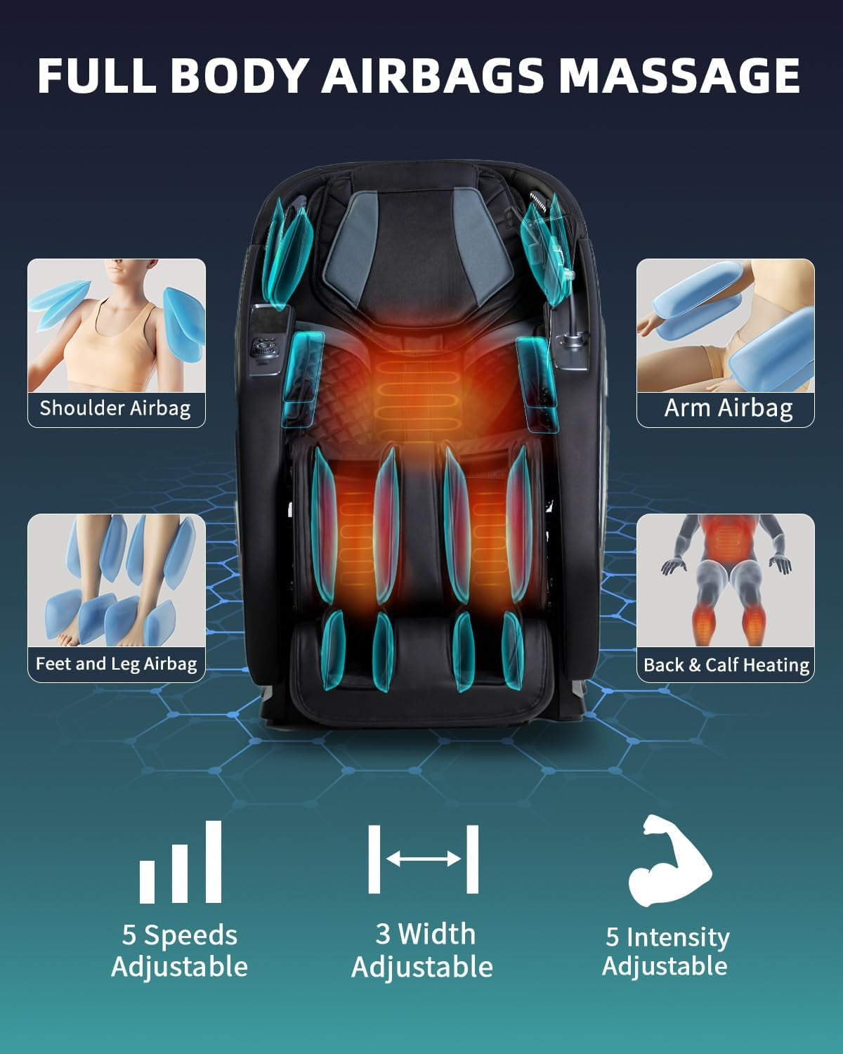 Full Body Zero Gravity Massage Chair with Body Scan 4D Intelligent Shiatsu Strecth Massage, Back/Leg Heated with AI Voice Control Bluetooth Speaker Airbags SL Track Massage Black