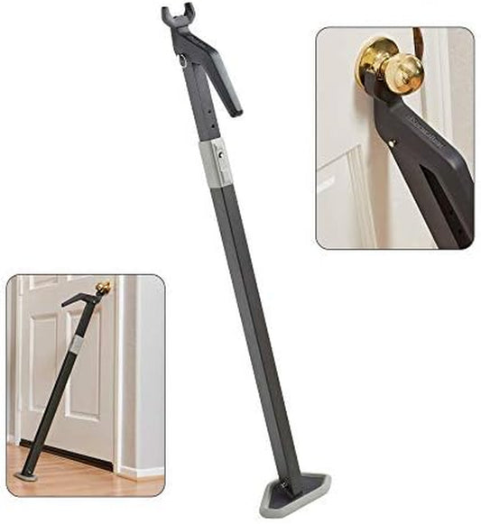 Super Heavy Duty Security Door Lock Bar Fully Adjustable Door Stopper Device for Home Defense for Residential and Commercial Use to Protect against Forced Entry. Security Door Jammer by