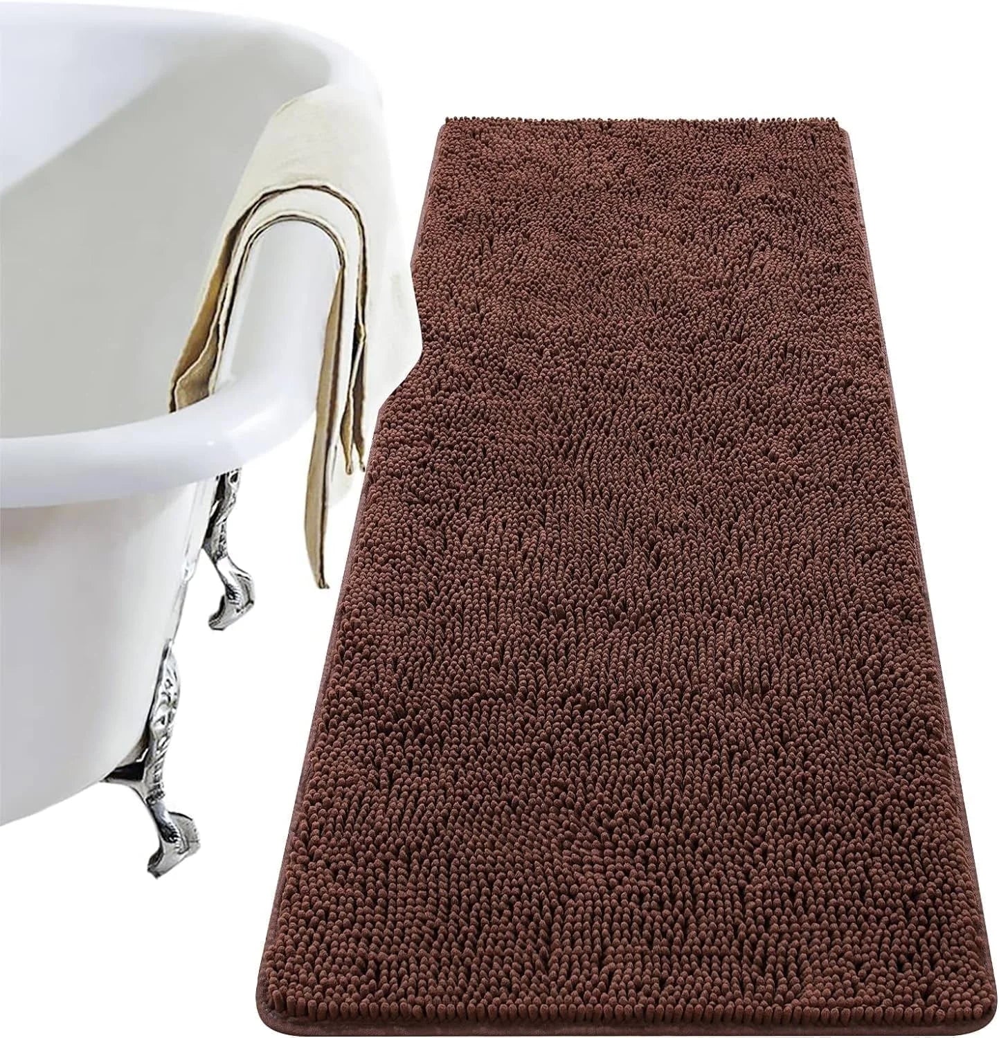 Luxury Soft Bathroom Non-Slip Rug Shaggy Bath Mat,24"X36",Gray