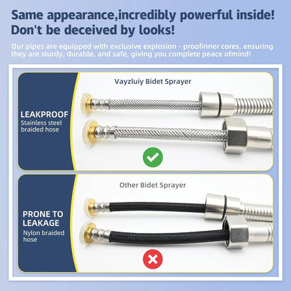 Chrome Handheld Bidet Sprayer for Toilet - Stainless Steel Cloth Diaper Jet Spray, Adjustable Water Pressure Control with Bidet Spray Hoses, Bidet Toilet Sprayer for Baby/Feminine Wash