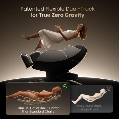 Massage Chair Full Body, Zero Gravity Sl-Track, 4D-Pro Massage with 19 Preset Modes & 11 Techniques, Back Heat, 16 Airbags, 3D Foot Rollers for Deep Tissue Relief in Home Office