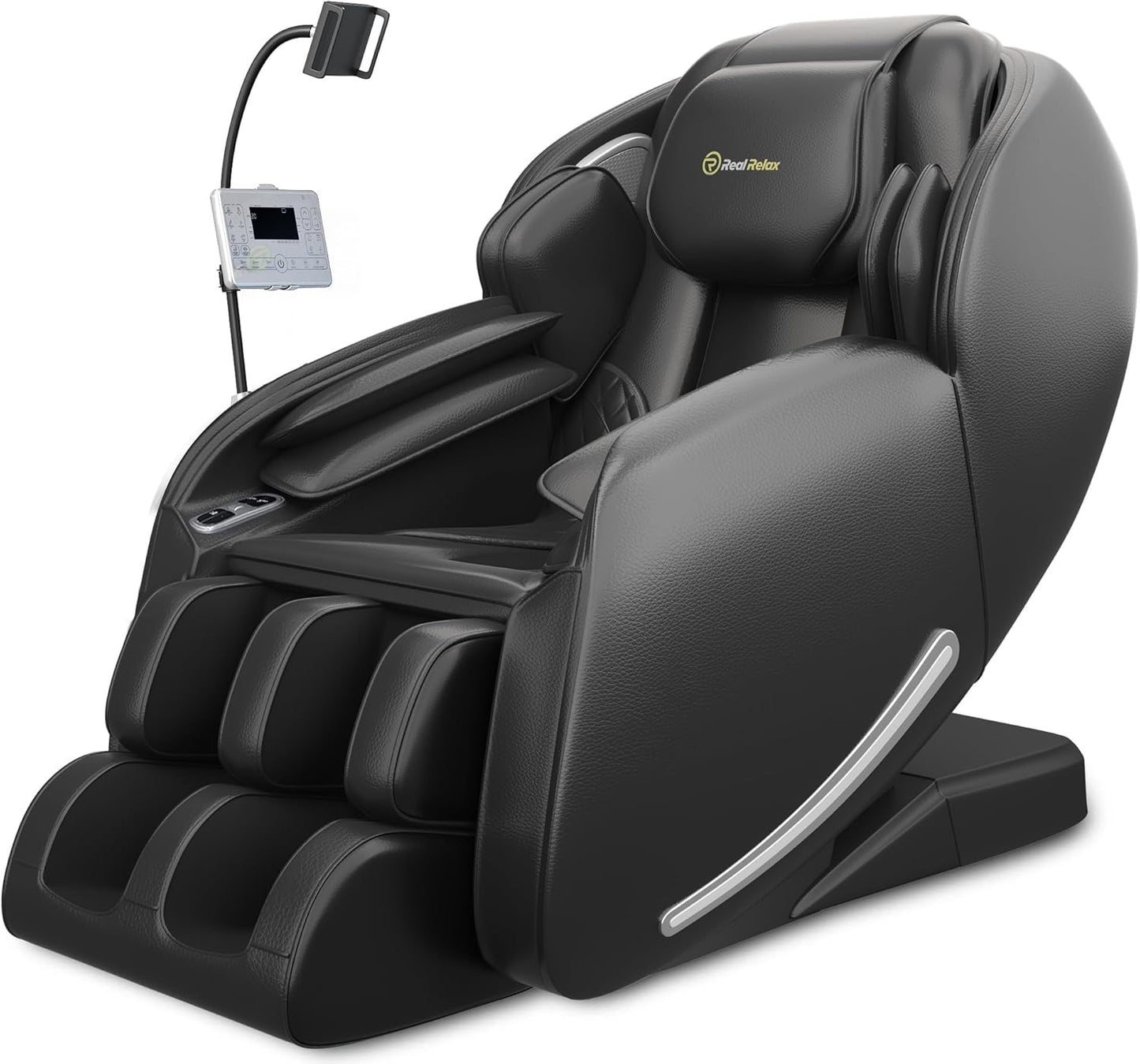 2025 Massage Chair Full Body, Zero Gravity Sl-Track Shiatsu Massage Recliner with Heat, APP Control, Child Lock, Body Scan Bluetooth Foot Roller, Favor 06, All Black