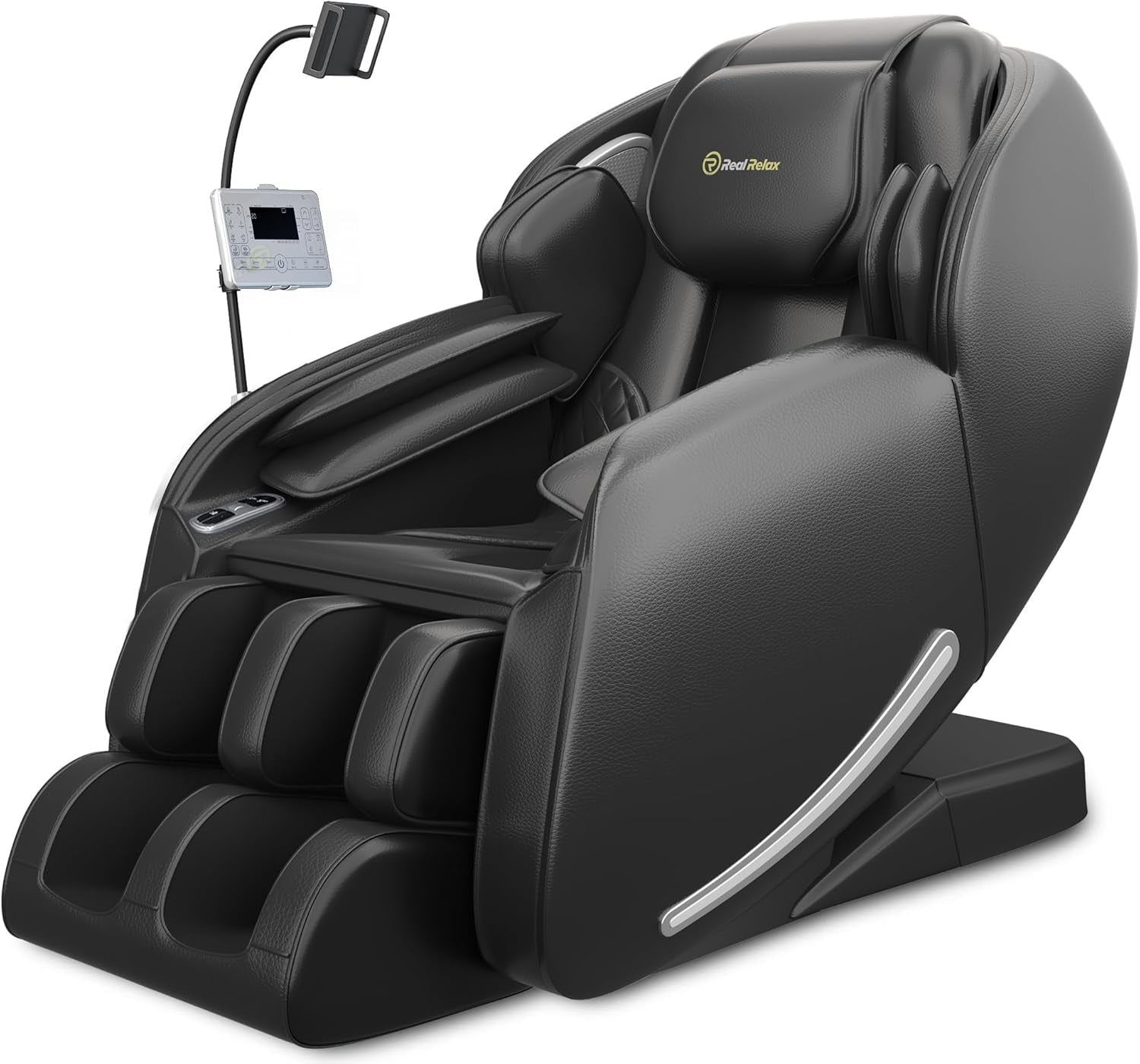 2025 Massage Chair Full Body, Zero Gravity Sl-Track Shiatsu Massage Recliner with Heat, APP Control, Child Lock, Body Scan Bluetooth Foot Roller, Favor 06, All Black