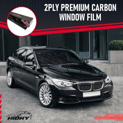 United Window Tint 20" in 100'Ft Nano Carbon Film 2Ply Charcoal 35% VLT - Clear PET Privacy Window Tint for Car, Home, Blocks UV/IR Rays, Reduce Heat & Glare- Adhesive Film - Lifetime Color Stability