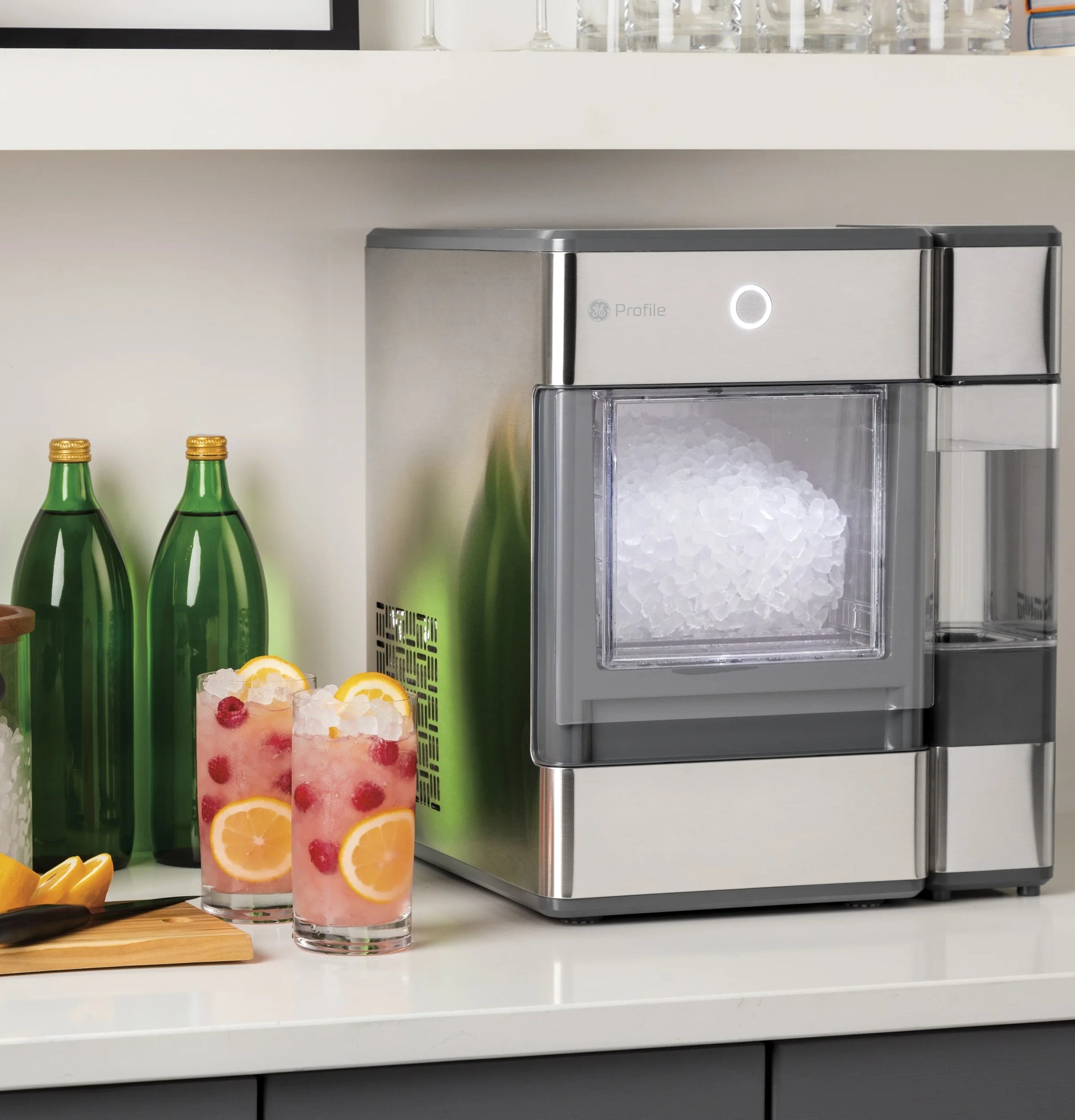 GE Profile™ Opal™ Nugget Ice Maker + Side Tank, Countertop Icemaker, Stainless Steel, 33Lbs Daily Ice Production