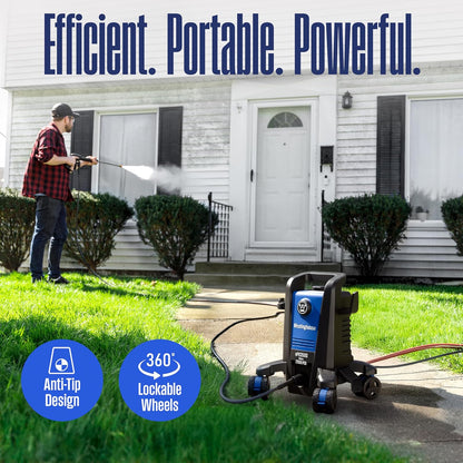 Epx3500 Electric Pressure Washer, 2500 Max PSI 1.76 Max GPM with Anti-Tipping Technology, Onboard Soap Tank, Pro-Style Steel Wand, 5-Nozzle Set, for Cars/Fences/Driveways/Home/Patios