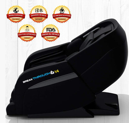 6 V4 Recliner 3D Massage Chair | Zero Gravity with Heating | Deep Tissue Shiatsu Full Body Massager | Yoga Stretch | Pain Relief | Full Foot Massager | Perfect Luxury Gift (Black)