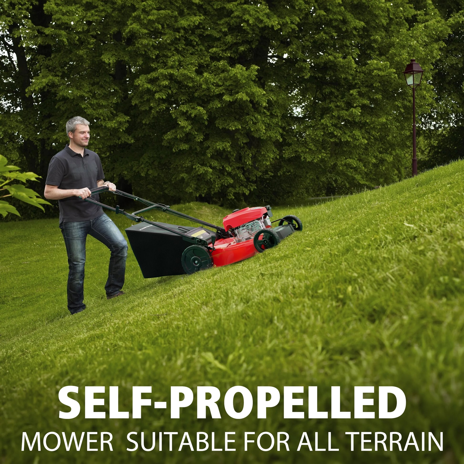 21" 170Cc Gas Self-Propelled Lawn Mower, with 6-Position Height Adjustment