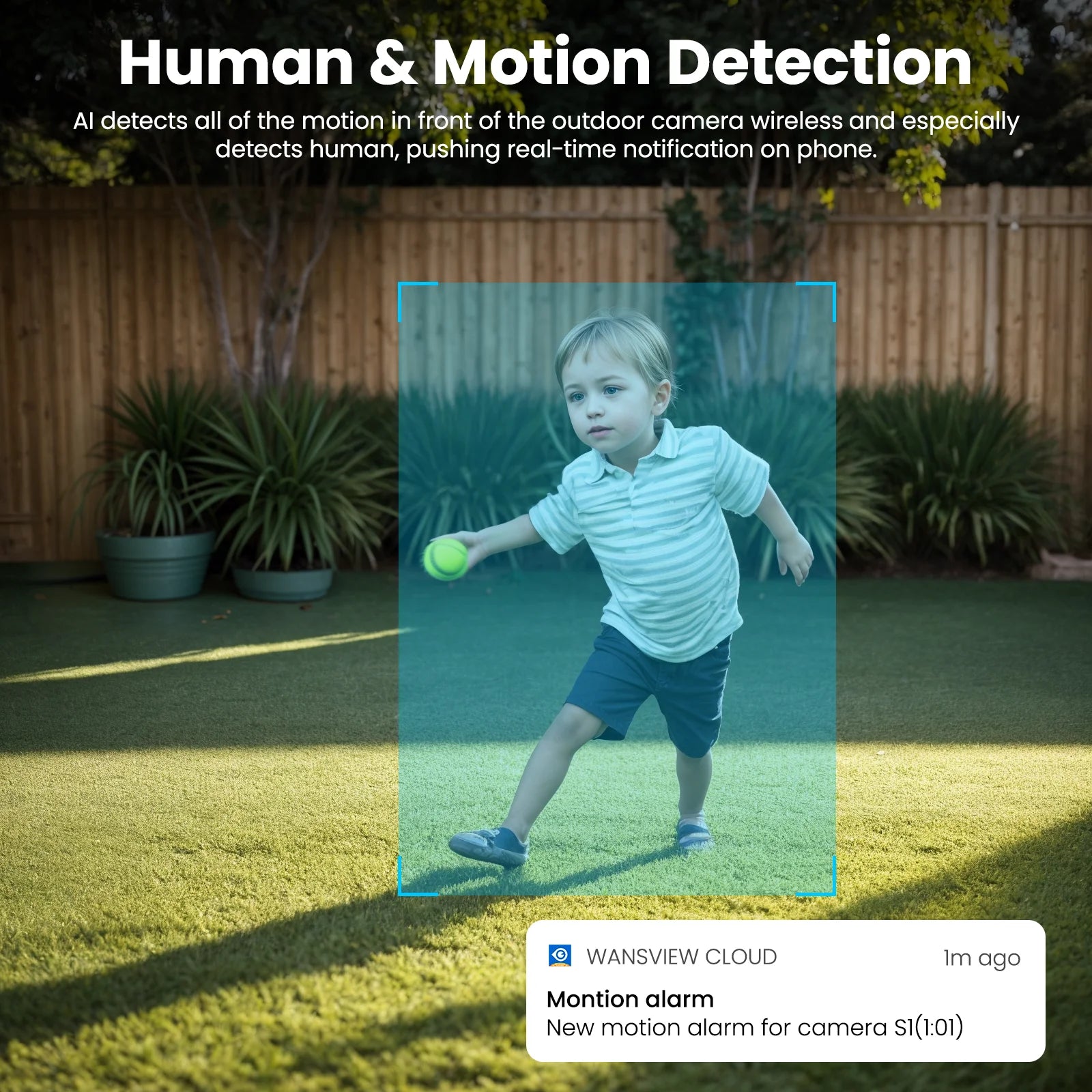 2K Solar Camera Wifi Outdoor Wireless with Spotligt, Waterproof, PIR Alert, Siren, Color Night Vision, Two-Way Audio, Works with Alexa