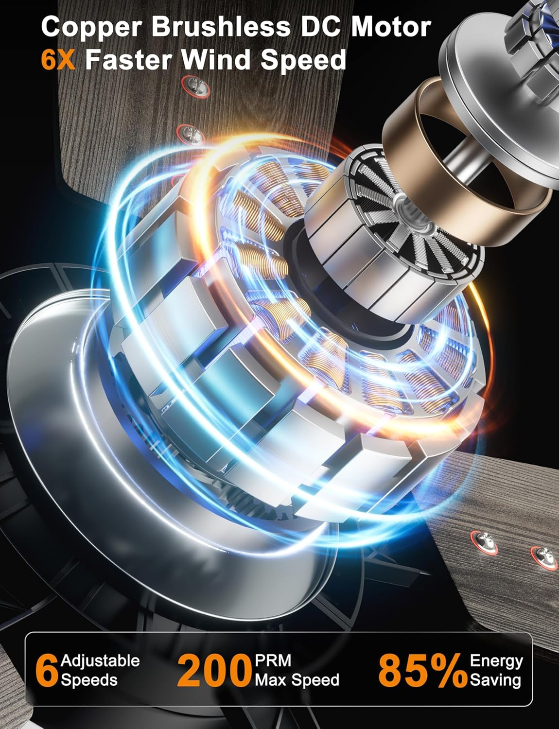 Ceiling Fans with Lights, 52'' Low Profile Ceiling Fan with Light and Remote/App Control, Modern Flush Mount Ceiling Fan for Indoor Bedroom Living Room, Dimmable, Qiuet DC Motor, Black