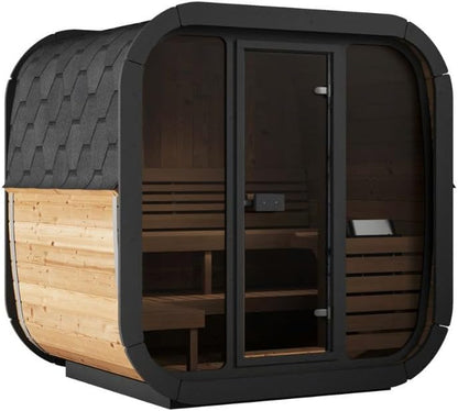 Model CL5G, Cube-Series Outdoor Home Sauna Kit, up to 4 Persons (Sauna Heater & Sauna Stones Included)