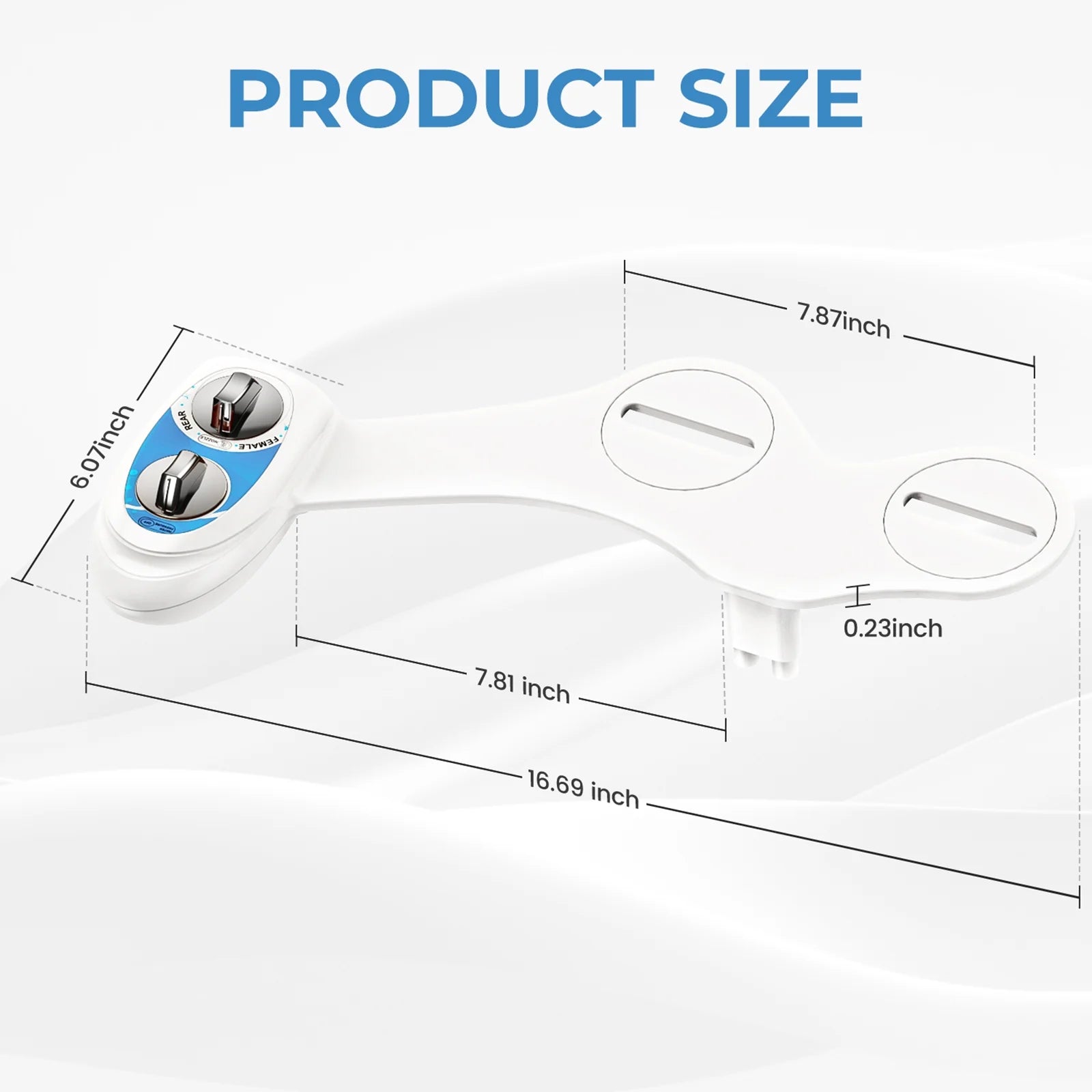 Bidet Attachment for Toilet, Non-Electric Self-Cleaning Bidet Seat Attachment, Fresh Cold Bidet Attachment for Feminine/Posterior Wash, with Adjustable Pressure Control (Blue/White)