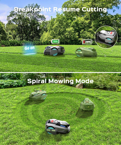 N1600 PRO Wireless Robot Lawn Mower, Rtk+Vision Navigation, 0.4 Acre Coverage, APP Smart Control, Multi-Zone Mowing, Ordered Cutting Path, Smart Robot Lawn Mower for Yards