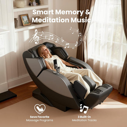 Massage Chair Full Body, Zero Gravity Sl-Track, 4D-Pro Massage with 19 Preset Modes & 11 Techniques, Back Heat, 16 Airbags, 3D Foot Rollers for Deep Tissue Relief in Home Office