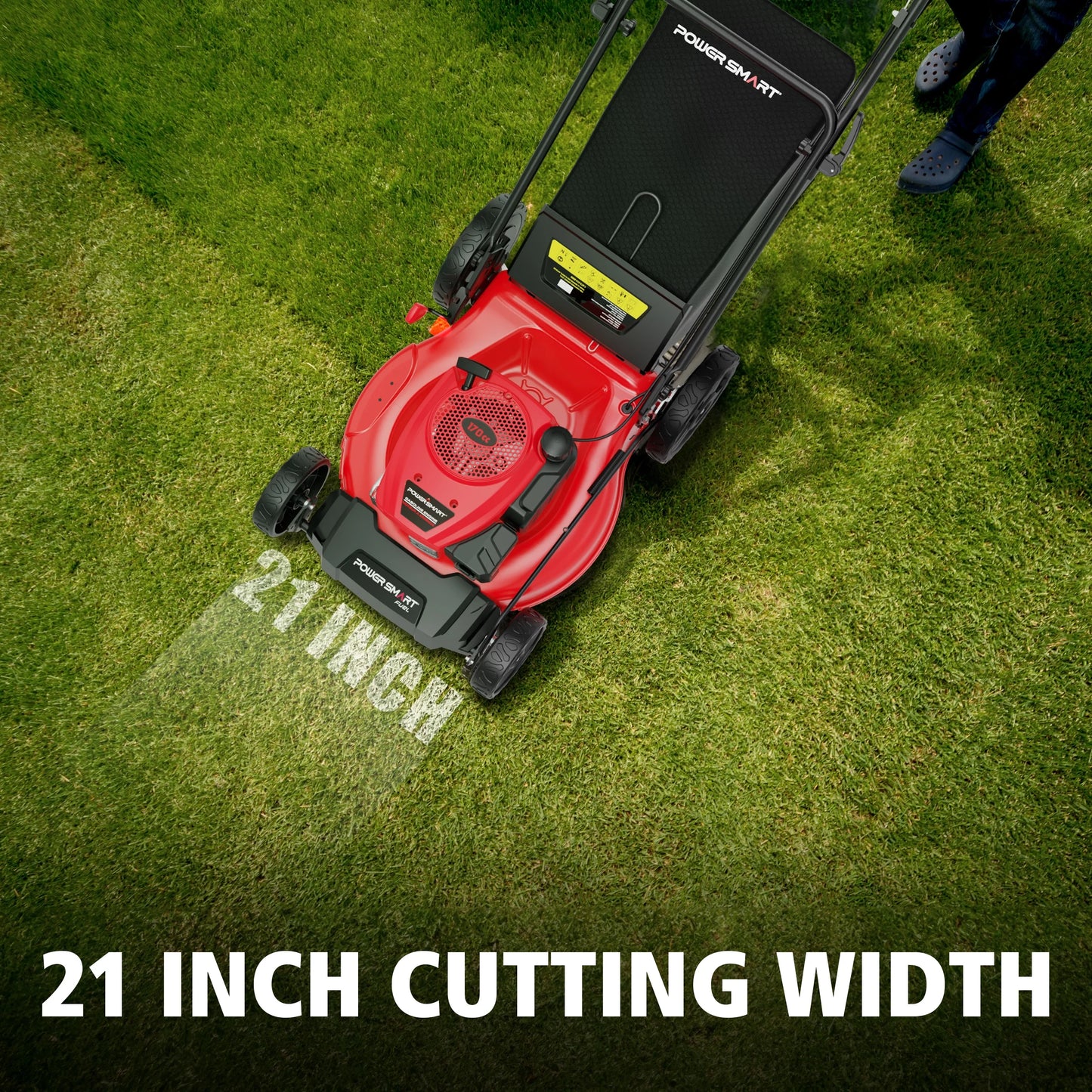 21" 170Cc Gas Self-Propelled Lawn Mower, with 6-Position Height Adjustment