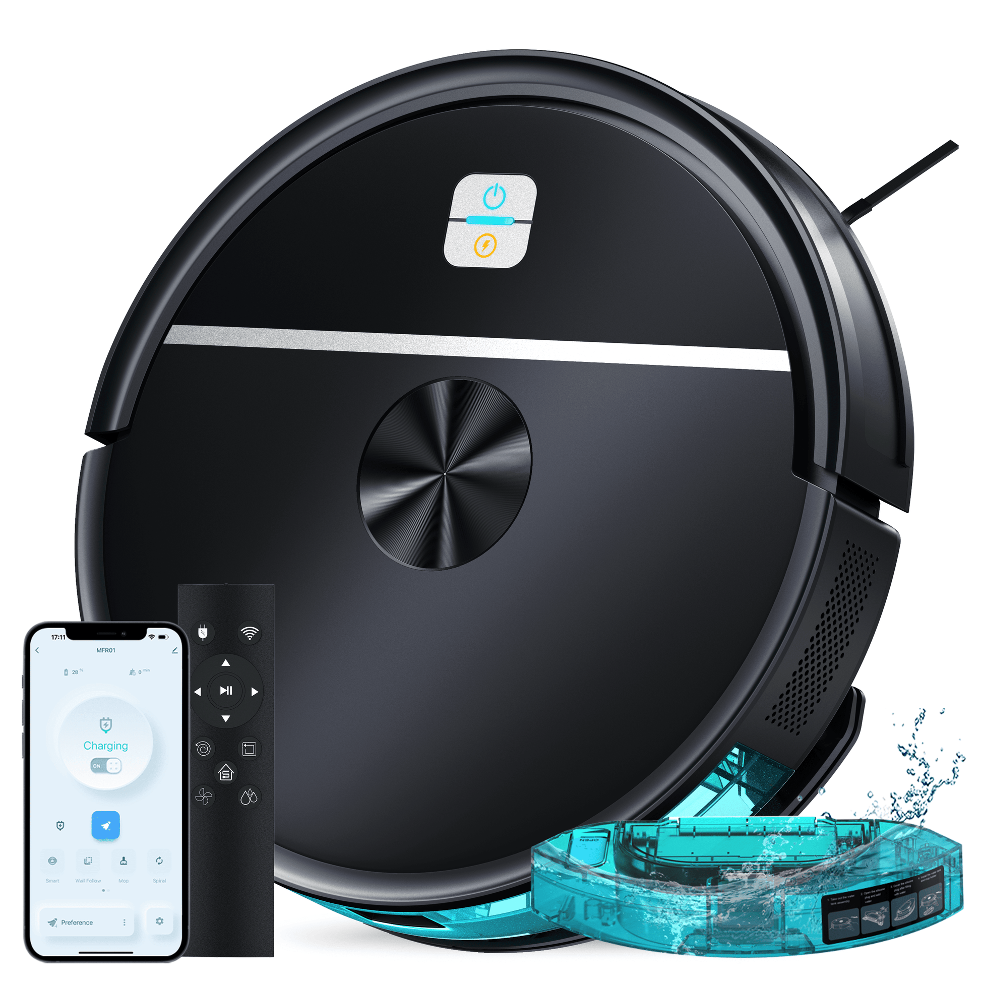 Robot Vacuum Cleaner, 2 in 1 Robot Vacuum Mop for Pet Hair Hard Floor, Alexa/Wifi/App/ Remote