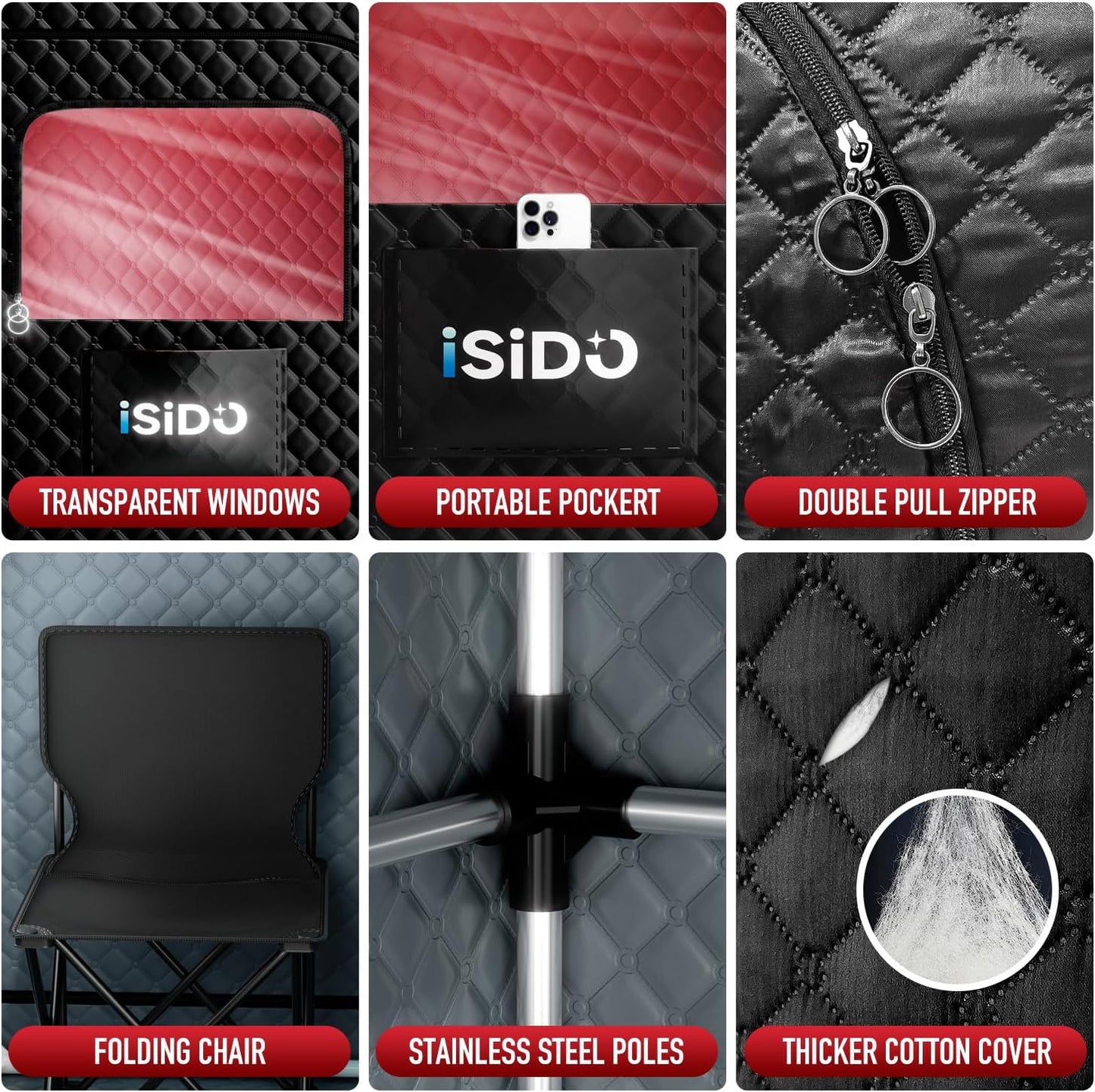 Upgraded 2 Person Sauna Portable Infrared Steam Sauna with 660Nm Red Light Therapy Panel & 2X 3L 1300W Steamers, 2 Folding Chair, XXXL Sauna Box Sauna Tent Home Sauna, 72"X 50"X 36"